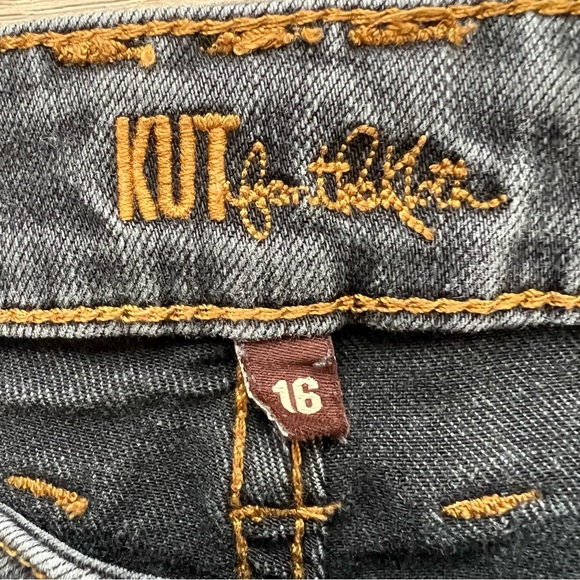 Kut From The Kloth Jeans Catherine Boyfriend Distressed Stretch Washed Black 16 - Picture 9 of 13